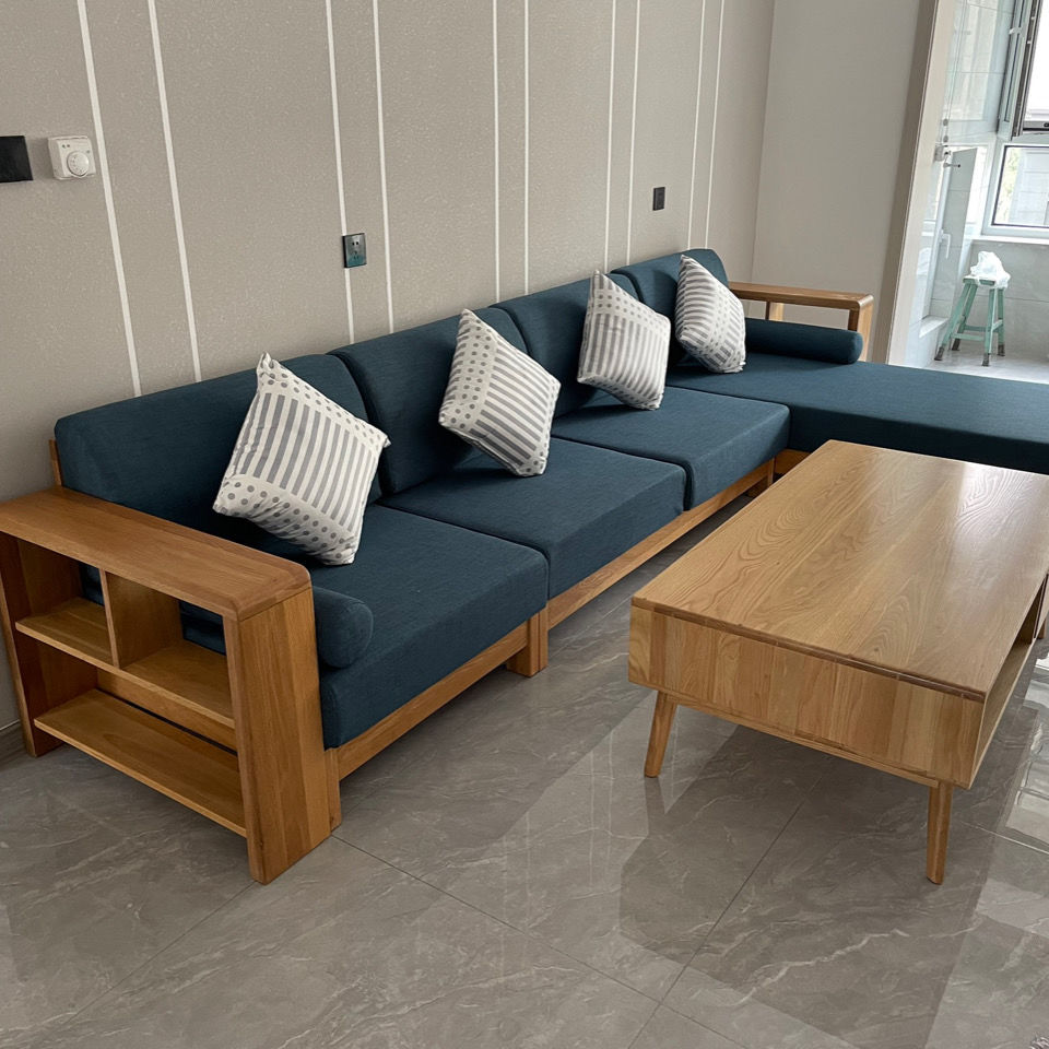 北欧风实木沙发大户型白橡木沙发小户型沙发简约北欧单人位沙发