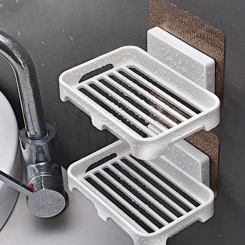Soap box suction cup wall-mounted soap box drain toilet soap rack soap rack free punching bathroom soap box rack