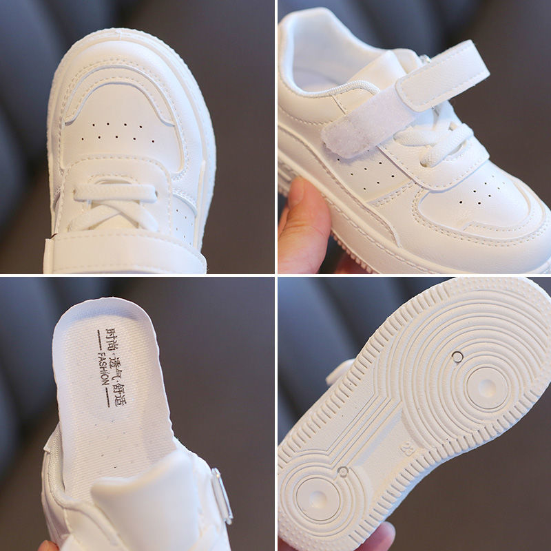 Children's white shoes  spring and autumn boys' sports shoes new girls' casual shoes breathable single shoes baby shoes
