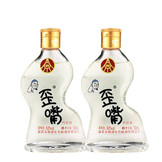 五粮液歪嘴52度白酒100ml/瓶浓香型竹荪酒2瓶6瓶12瓶多选择