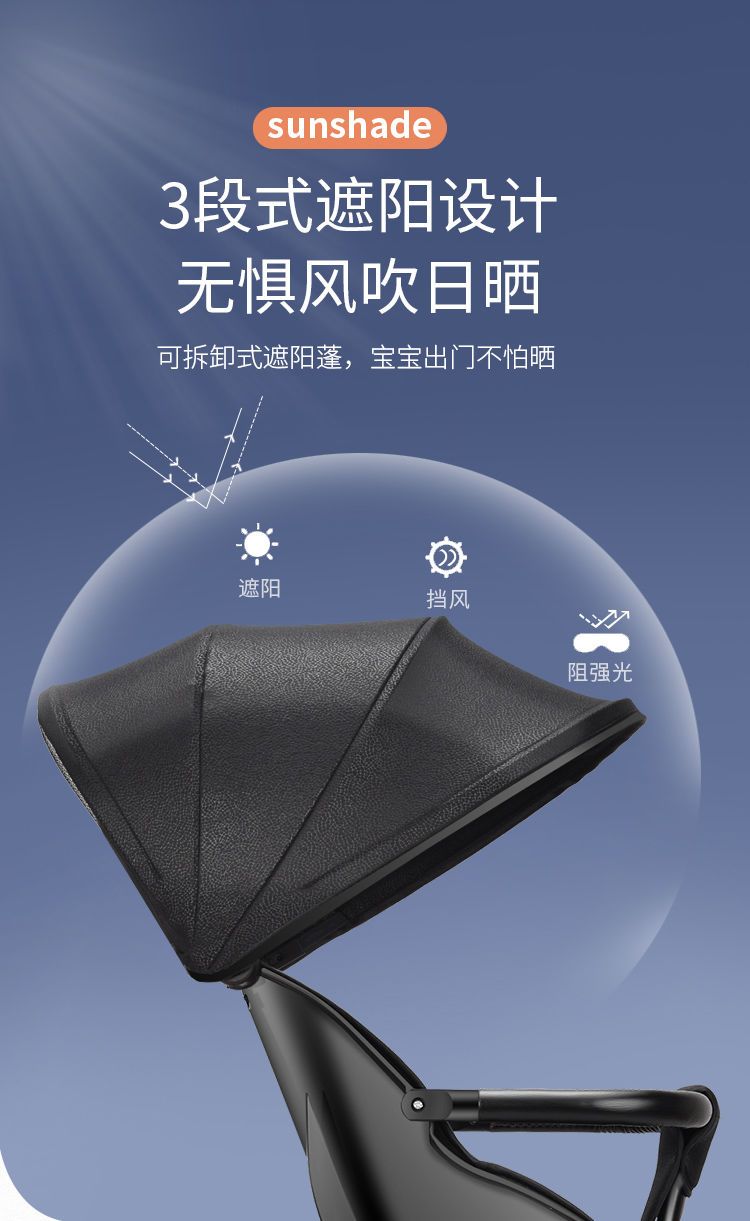  溜娃神器超轻便可折叠可坐可躺儿童双向手推车宝宝高景观婴儿推车
