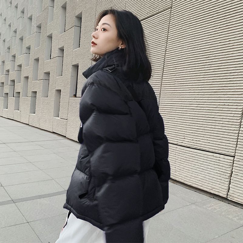 Black short down jacket women's  winter new Korean version hot style small thickened white duck down jacket