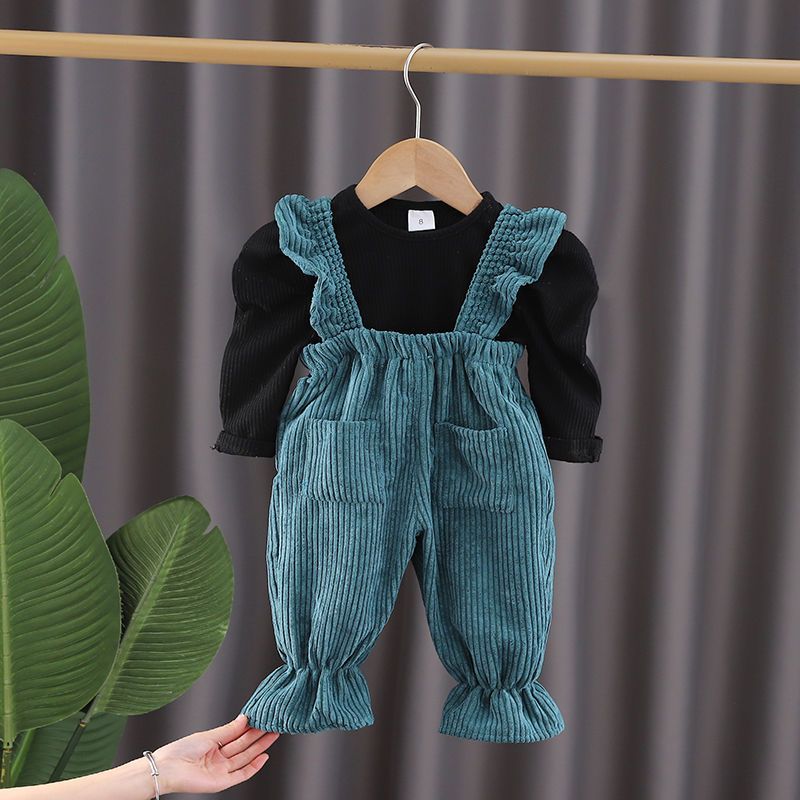 女童春裝洋氣兒童衣服1一3歲小童網紅潮童裝嬰兒寶寶背帶褲套裝潮