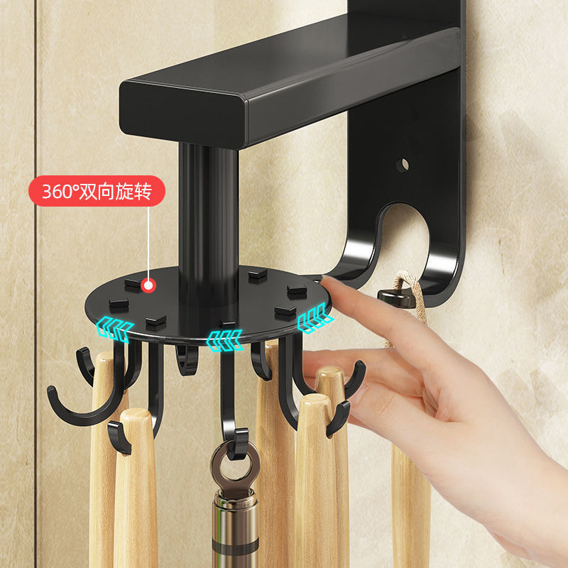 Anti rust multifunctional rotary telescopic hook wall hook kitchen shelf hook wall bathroom free of punching