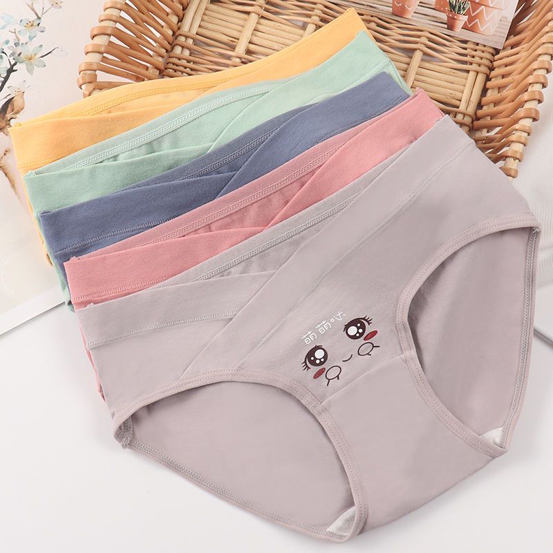 Pregnant women's underwear pure cotton mid-late autumn and winter thin low-waist belly support pregnancy period plus size postpartum confinement shorts inner wear