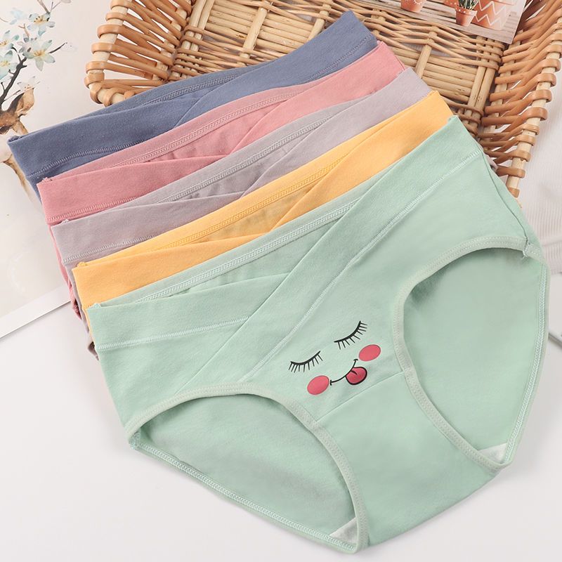 Pregnant women's underwear pure cotton mid-late autumn and winter thin low-waist belly support pregnancy period plus size postpartum confinement shorts inner wear