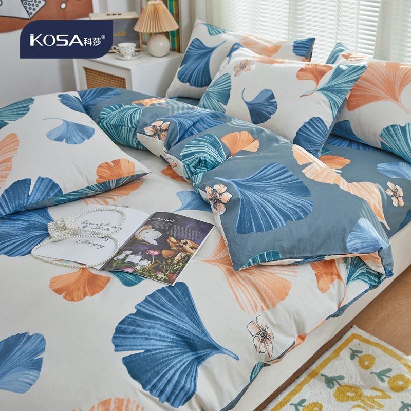 Princess Cosa style ins pure cotton bed four-piece set 100 cotton girl student dormitory quilt cover sheet three-piece set