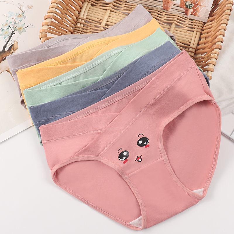 Pregnant women's underwear pure cotton mid-late autumn and winter thin low-waist belly support pregnancy period plus size postpartum confinement shorts inner wear