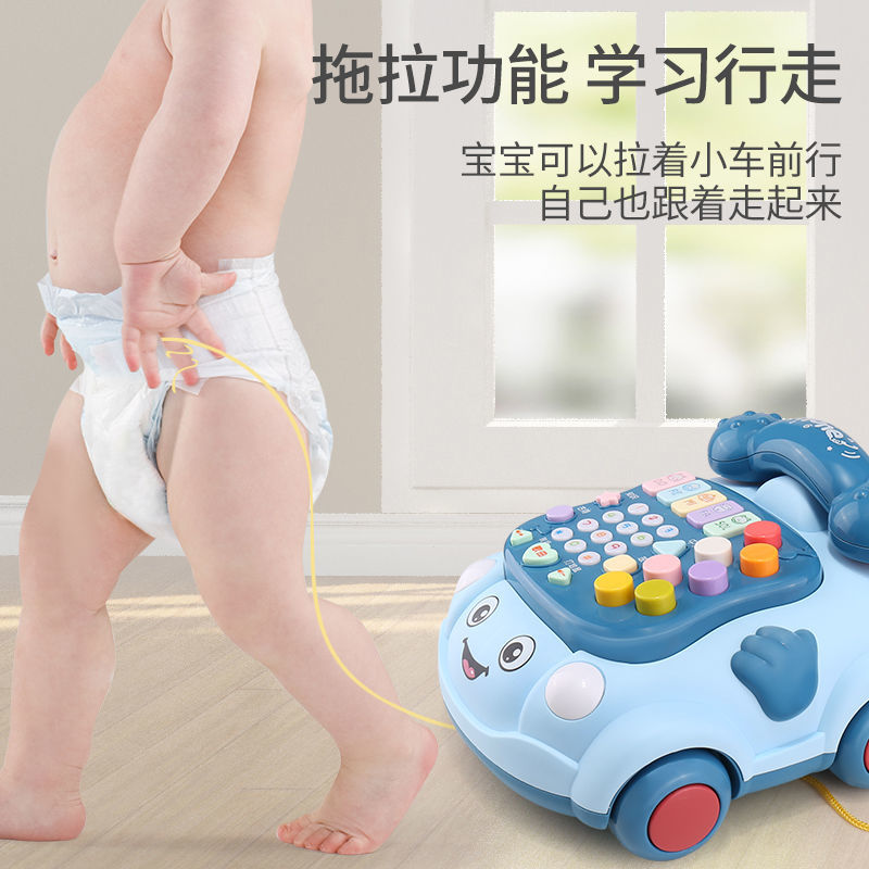 婴儿童玩具仿真电话机座机男宝宝音乐多功能益智早教1一岁2小女孩