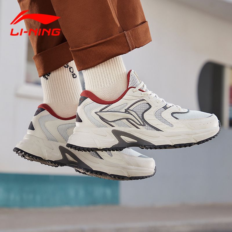 李宁跑步鞋男冬季新款减震回弹防滑透气运动鞋复古休闲舒适老爹鞋