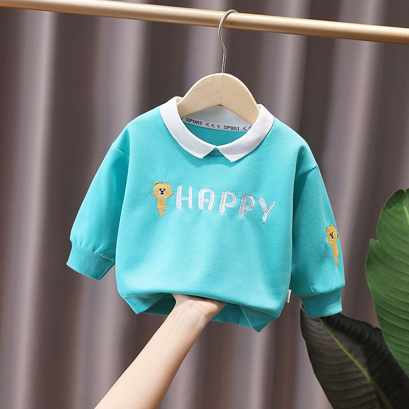 Children's clothing boy spring clothing handsome baby new children's casual foreign style polo shirt spring and autumn baby sweater