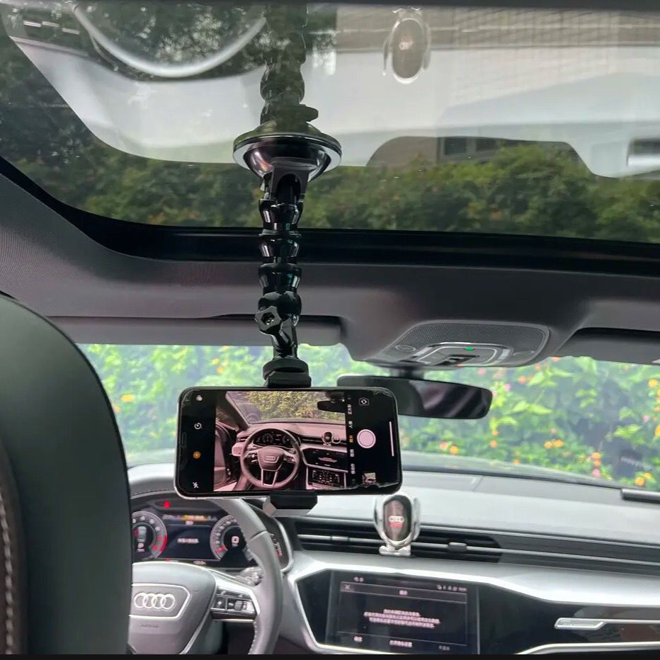 新款车载拍摄支架车内吸盘固定拍摄架汽车第一视角视频拍照手机架