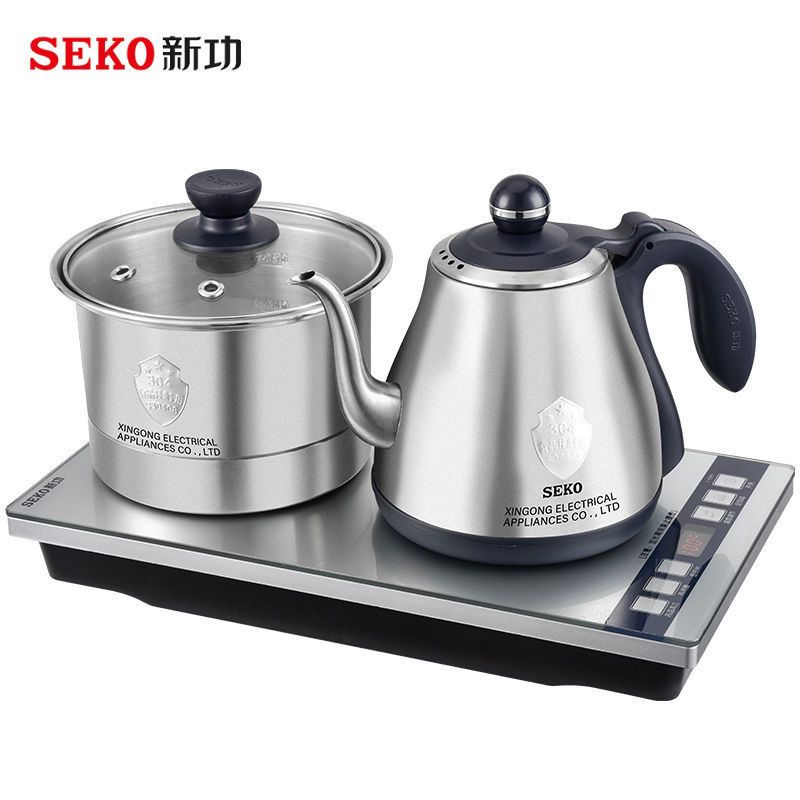 新功/seko w26全自动涌泉式底部上水大功率电热水壶烧水茶具套装