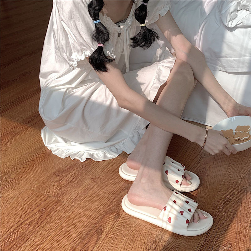 Thin strip deodorant bathroom slippers women's summer indoor home use non-slip stepping on feces feeling soft bottom cute sandals and slippers