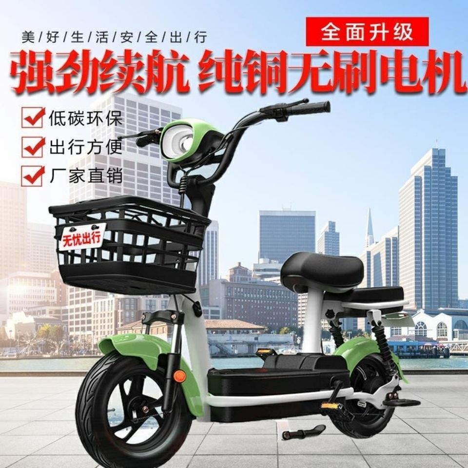新国标电动自行车小型电瓶车男女士亲子代步车助力电单车