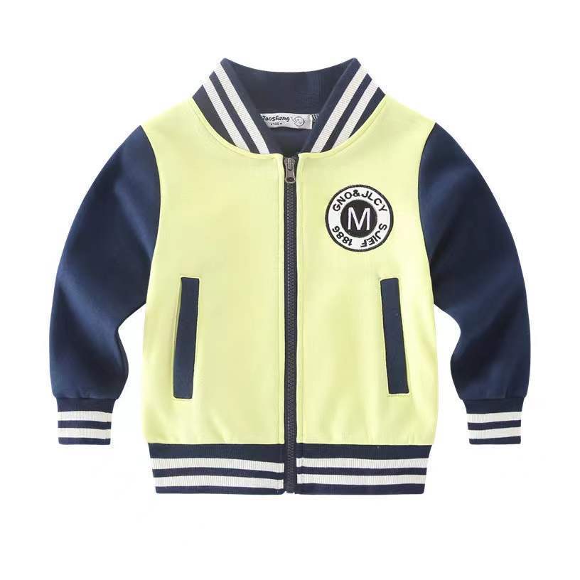 Boys baseball jacket 2023 spring and autumn new children's cardigan outerwear baby sportswear tops