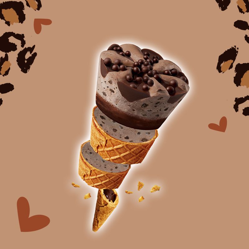 【24支】和路雪可爱多布朗尼椰子草莓巧克力口味冰淇淋甜筒雪糕