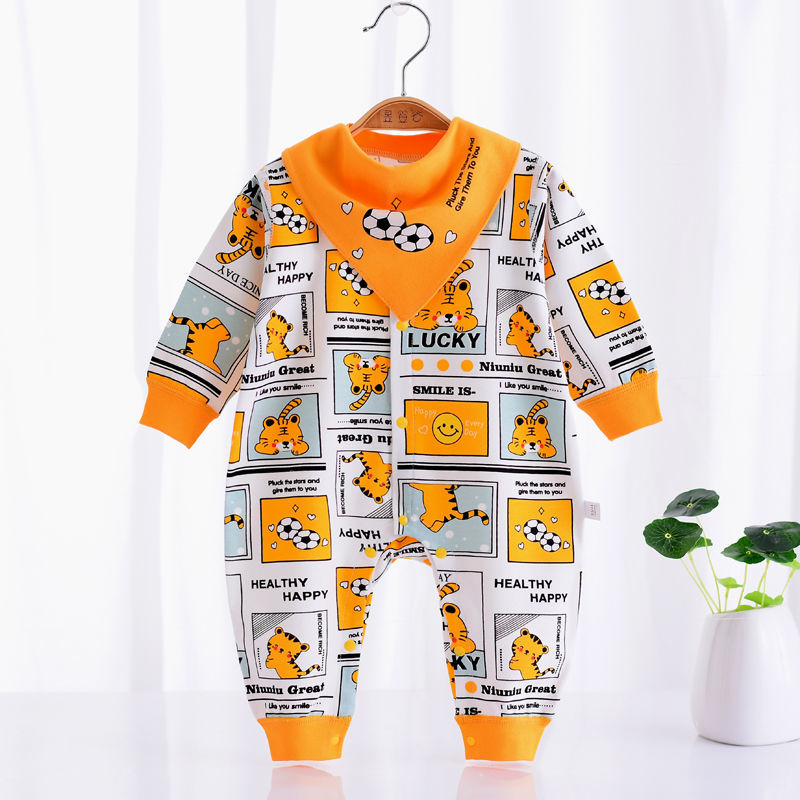 Baby jumpsuit warm cotton boneless spring autumn winter pajamas male and female newborn baby romper comfortable autumn clothing