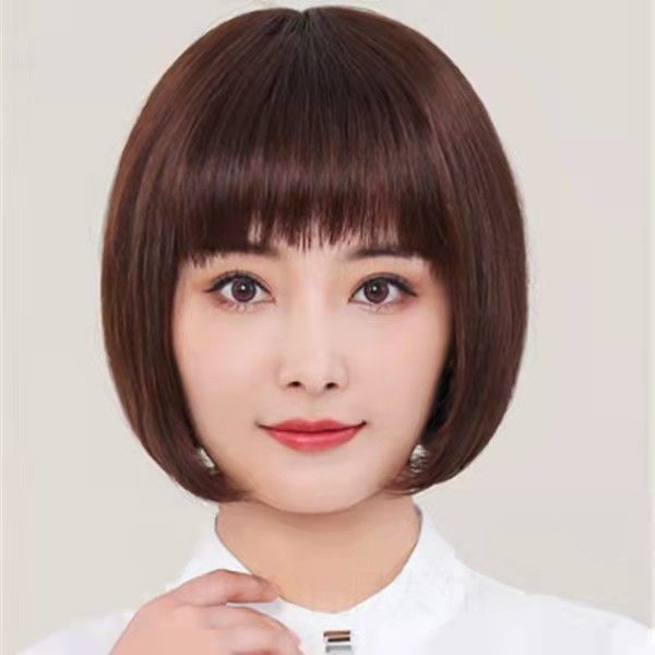 假发女短发波波头圆脸假发逼真修脸时尚妈妈款30到40岁整顶假发套