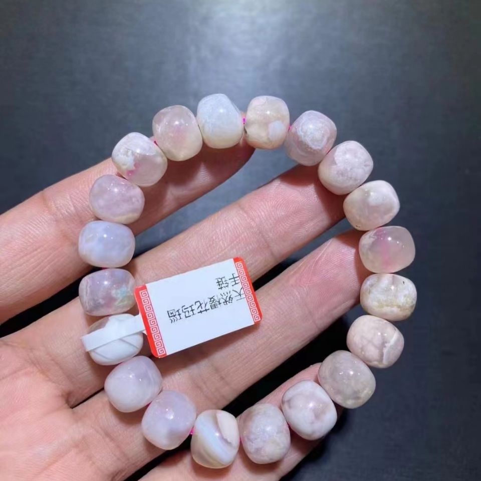 樱花玛瑙老形珠手链