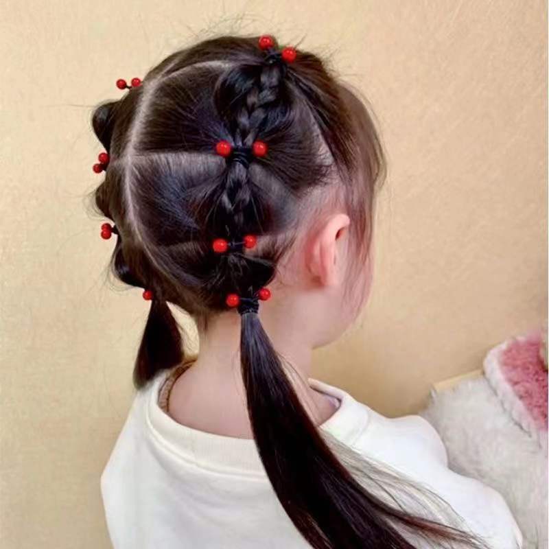 韩国小童皮筋头绳女橡皮筋公主发圈女童红豆豆儿童皮筋儿扎头发