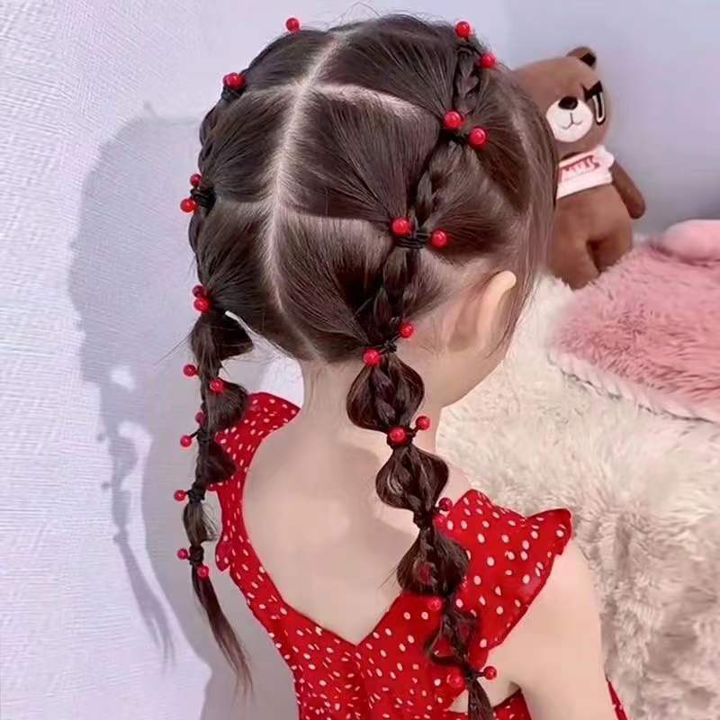 韩国小童皮筋头绳女橡皮筋公主发圈女童红豆豆儿童皮筋儿扎头发