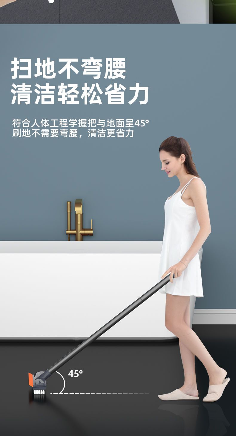  长柄地板刷家用浴室厨房瓷砖卫生间刷地的神器洗厕所刷子硬毛清洁