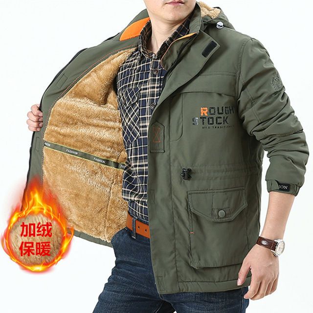 吉普盾秋冬戶外中長款衝鋒衣男加絨外套防風防水登山服男大碼夾克