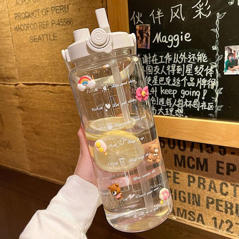 双饮大容量水杯夏天运动1500ml刻度塑料杯子耐高温水瓶男女大水壶