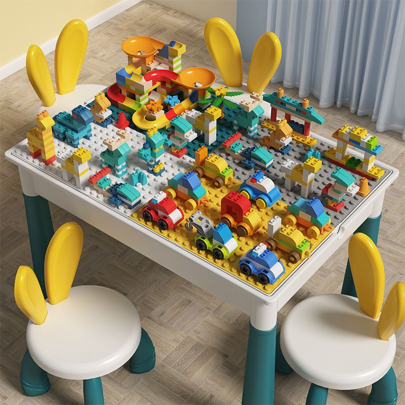 儿童积木桌子大号兼容乐高大颗粒拼装益智玩具宝宝多功能玩具桌椅
