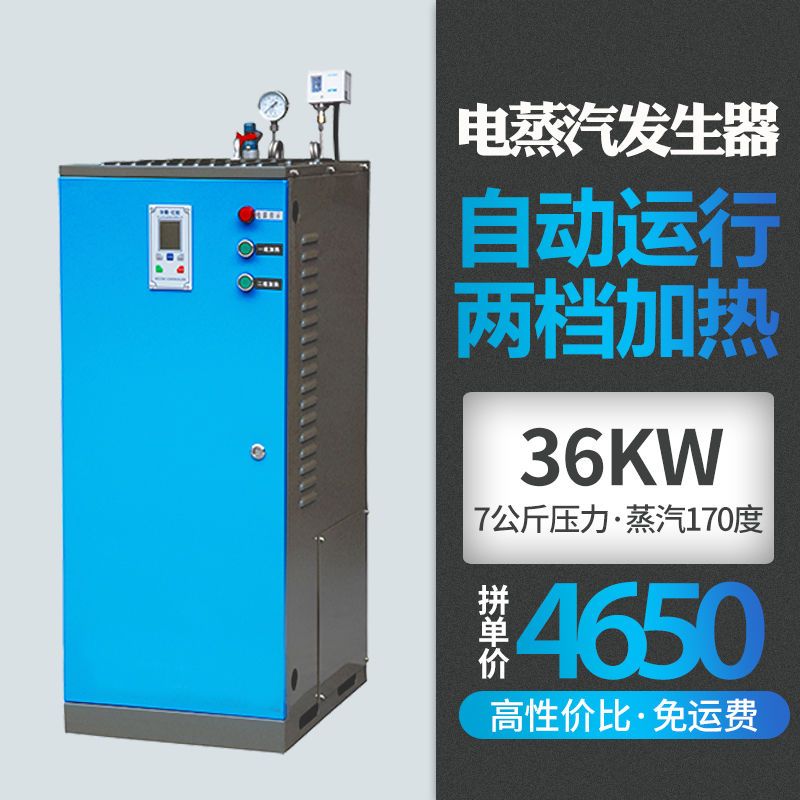 乐山红能36kw380v商用工业电加热全自动小型蒸汽锅炉蒸汽发生器