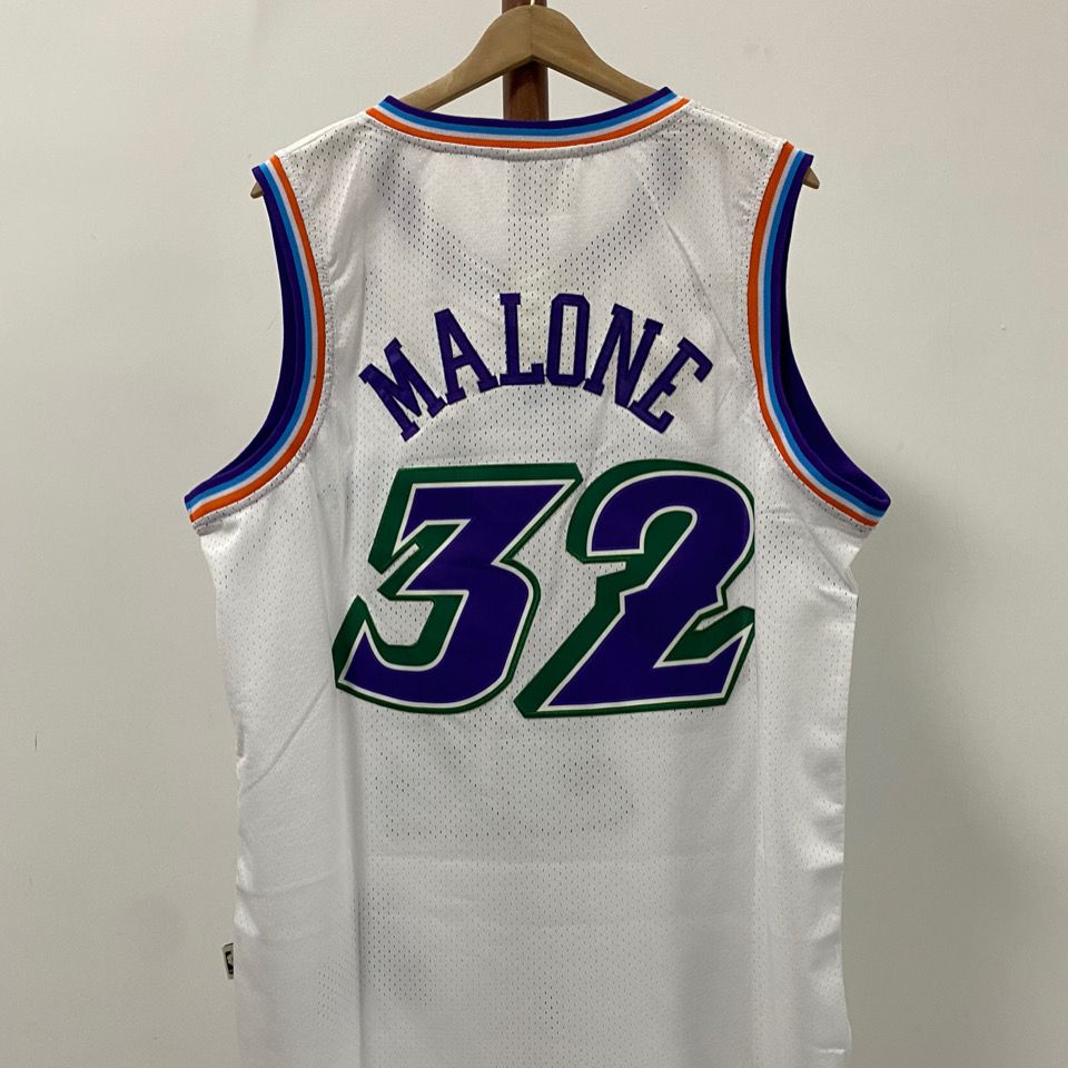 邮差卡尔·马龙爵士32号网眼刺绣球衣malone雪山版篮球服背心包邮