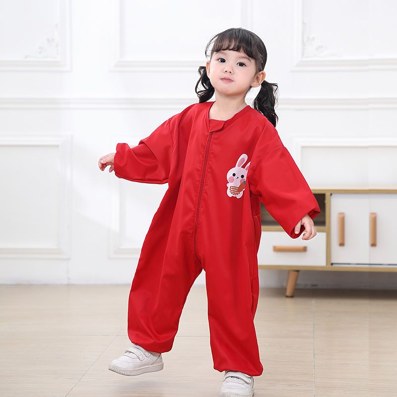 Baby eating coverall waterproof jumpsuit baby crawling clothing children's painting whole body anti-dirty crawling autumn and winter outerwear