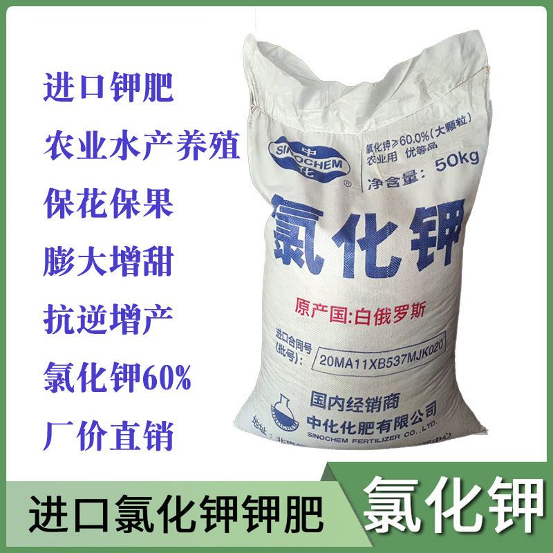 钾肥农用氯化钾红色大颗粒加拿大产60%水产养殖调水