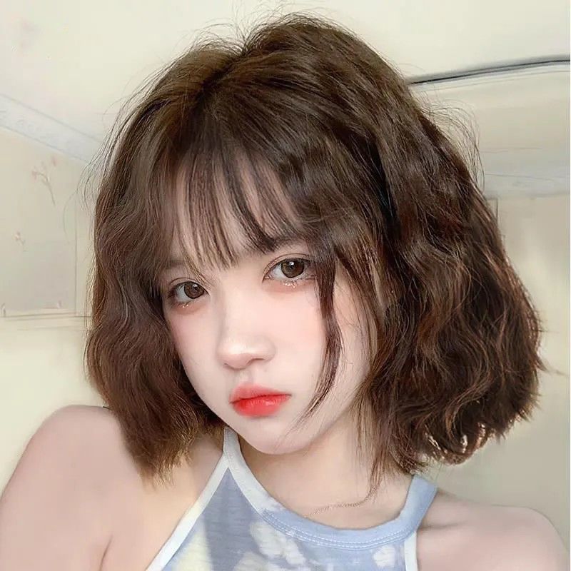 玉米烫假发女短发bobo韩国波波头圆脸全头套式短卷发蓬松自然网红