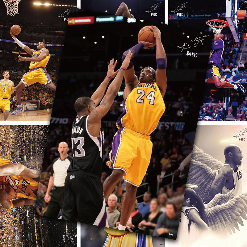 科比海报 nba球星周边篮球墙纸宿舍壁纸挂画明信片贺卡贴纸lomo卡