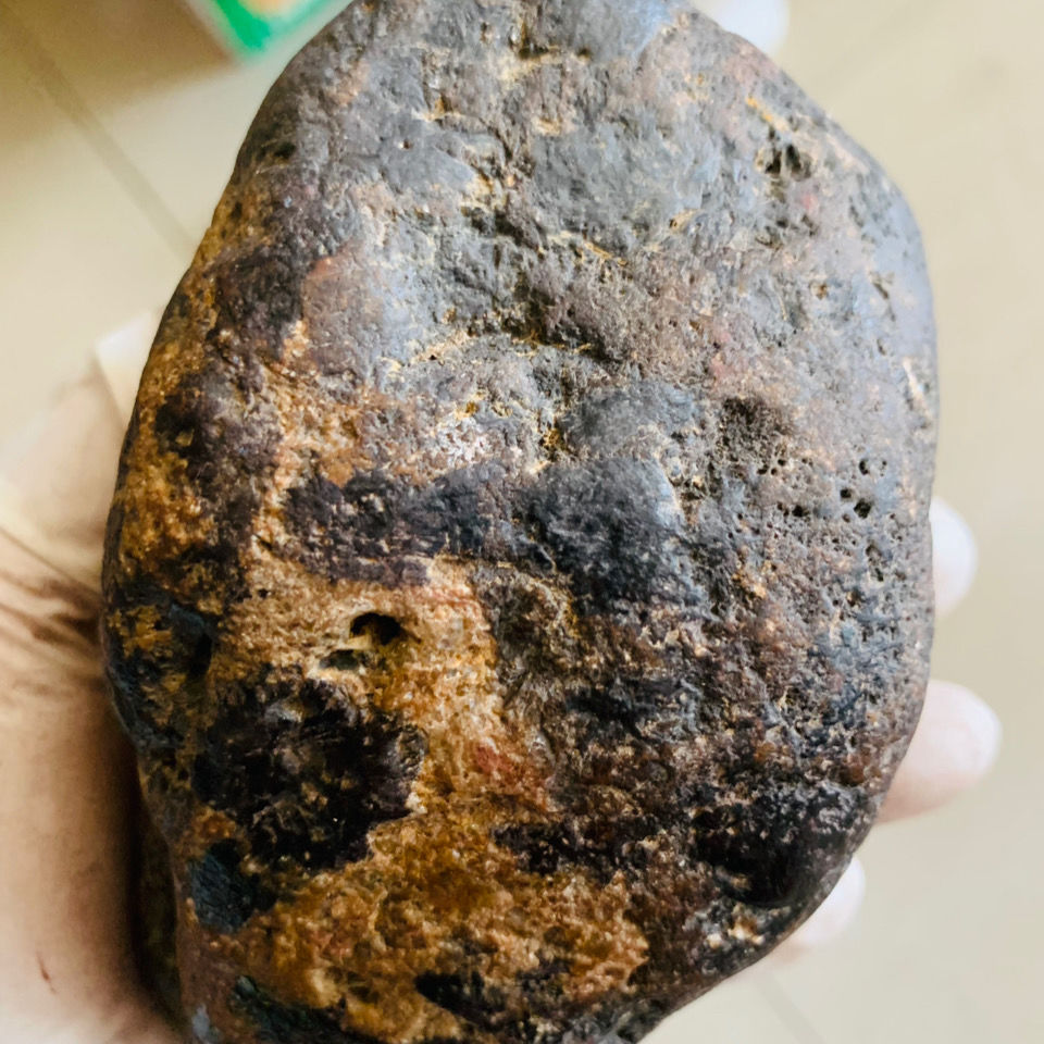 贵金属竹叶纹陨石强吸磁天然原石奇石摆件料重量看图纹路清晰可见