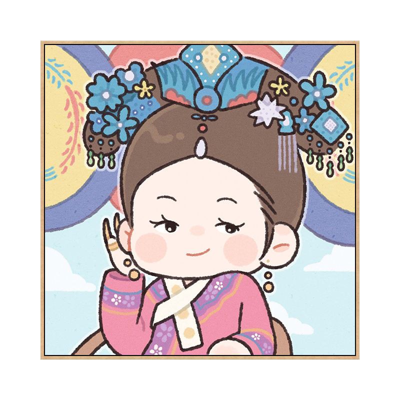 甄嬛传q版古装宫斗剧diy数字油画华妃安陵容人物动画手绘周边挂画