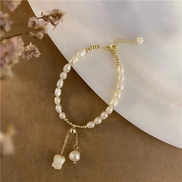 925银铃兰花淡水珍珠手链女生小众设计高级感日式闺蜜精致手饰女
