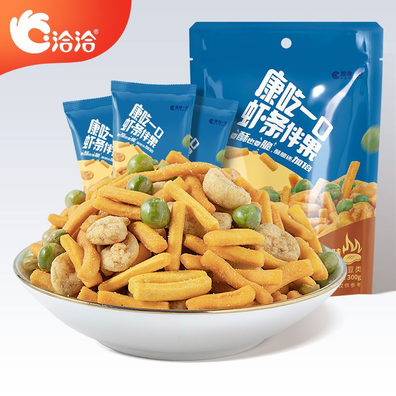 125869-洽洽食品旗舰店虾条伴果300g*1袋装1恰恰零食怀旧便宜休闲CH-详情图