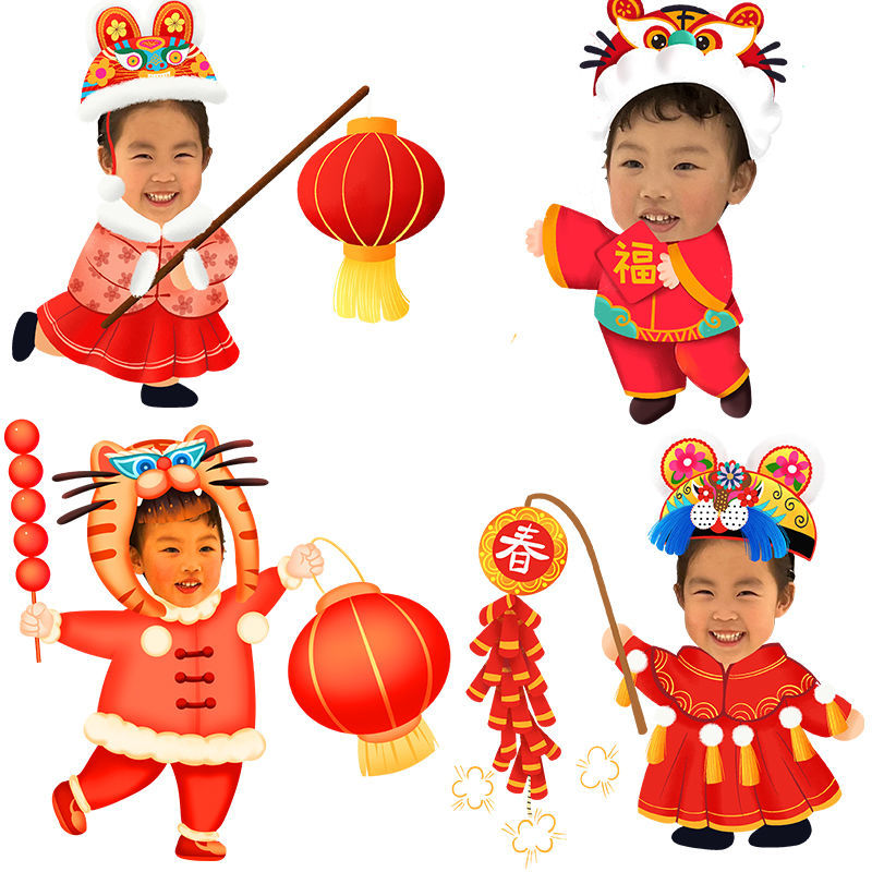 亚克力钥匙扣虎年真人照片定制免费抠图广告钥匙链卡通动漫小挂件