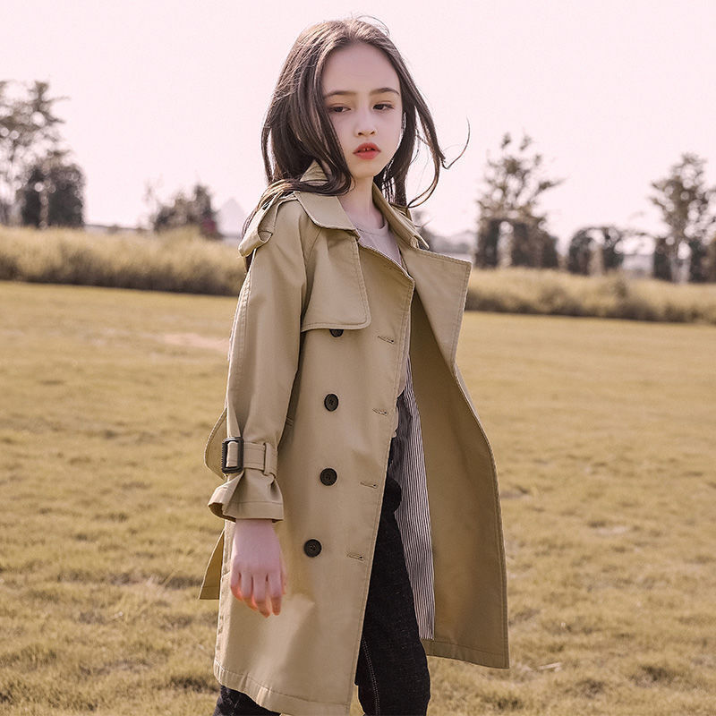 女童風衣長款2022新款兒童外套秋裝中大童英倫風女孩春秋洋氣童裝
