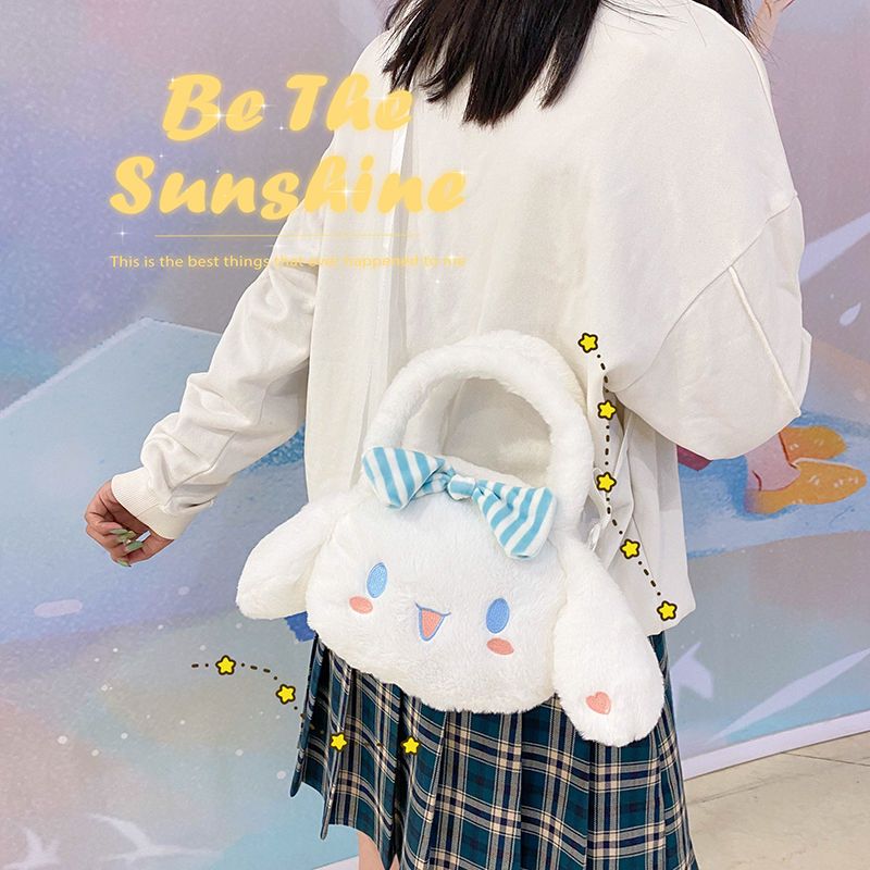 玉桂狗毛絨包包女2021新款日系洛麗塔大耳狗可愛少女手提斜挎包冬
