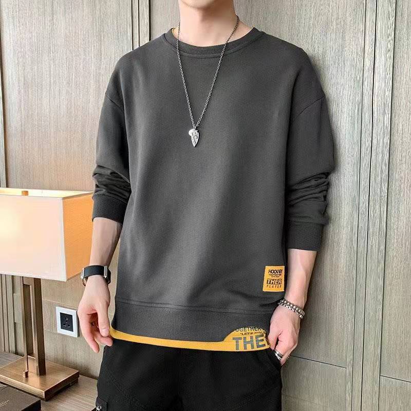 Sweater men's autumn and winter casual trendy fashion student youth round neck clothes Korean version all-match long-sleeved T-shirt men 12 pieces