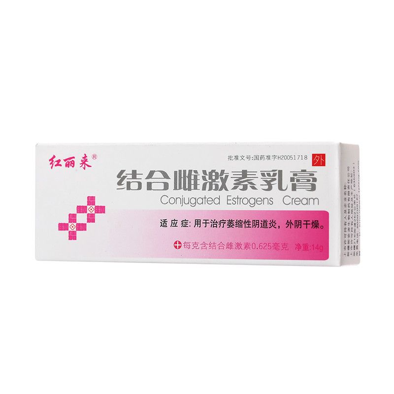 红丽来 结合雌激素乳膏 14g*1支/盒 用于治疗萎缩性阴道炎 外阴干燥