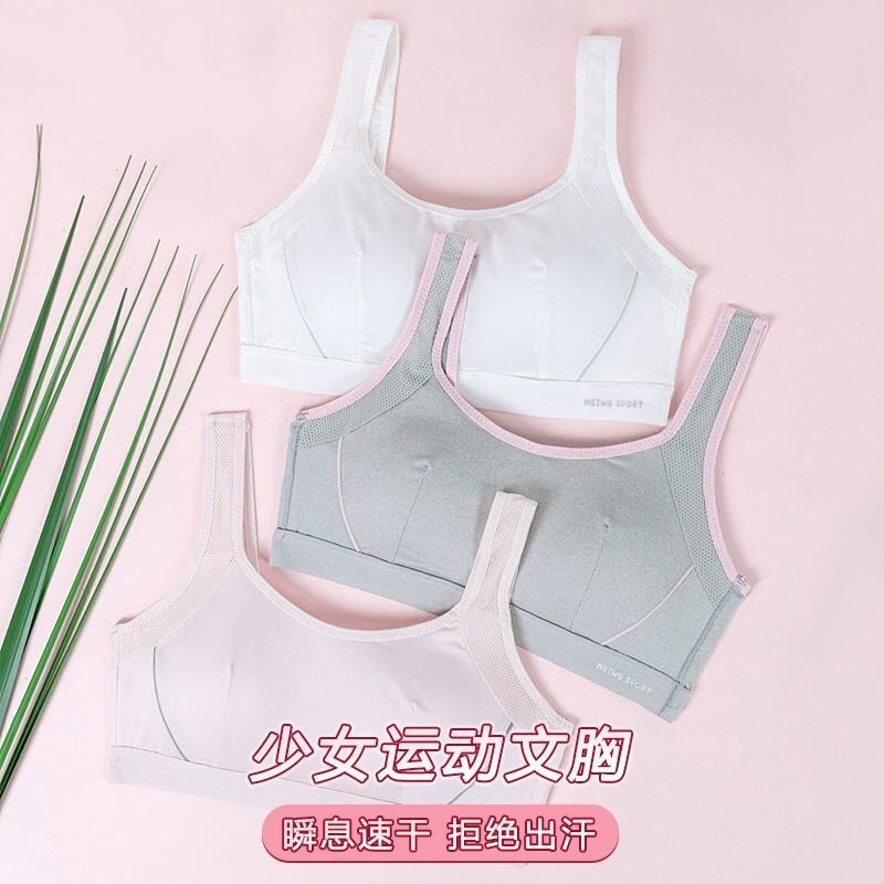 运动内衣女学生薄款无钢圈防震聚拢少女文胸跑步瑜伽透气吸汗新款