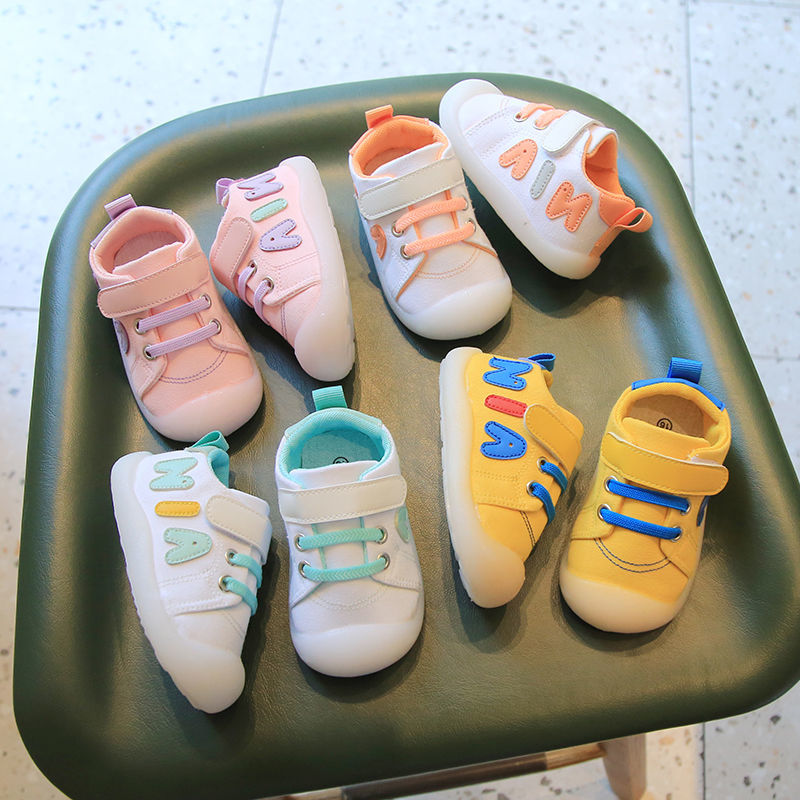 婴儿学步鞋2022春季新款女宝宝鞋子软底魔术贴1-2一3岁男孩不掉跟