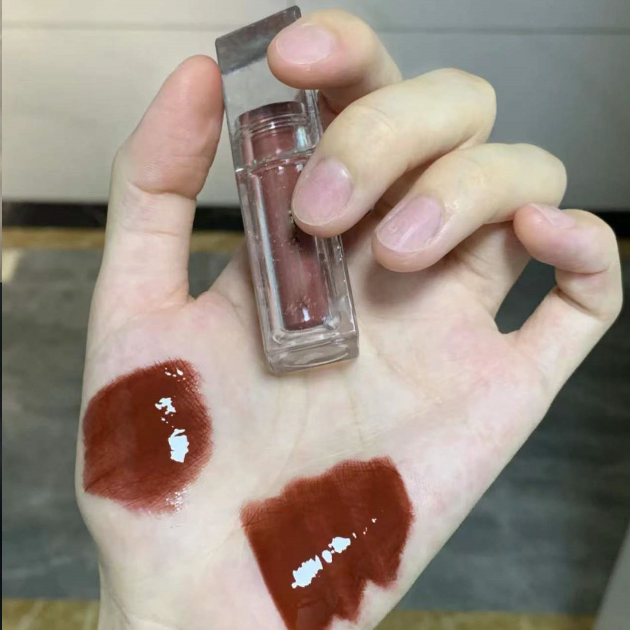 瑪瑙茶棕~日雜甜感冰茶冰花唇釉水光鏡面唇彩口紅平價小眾學生黨