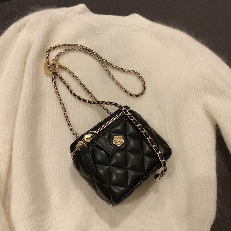 Secret Garden Camellia Rhombus Chain Box Small Bag Girl Summer Mini Shoulder Messenger Bag 2022 New Trend