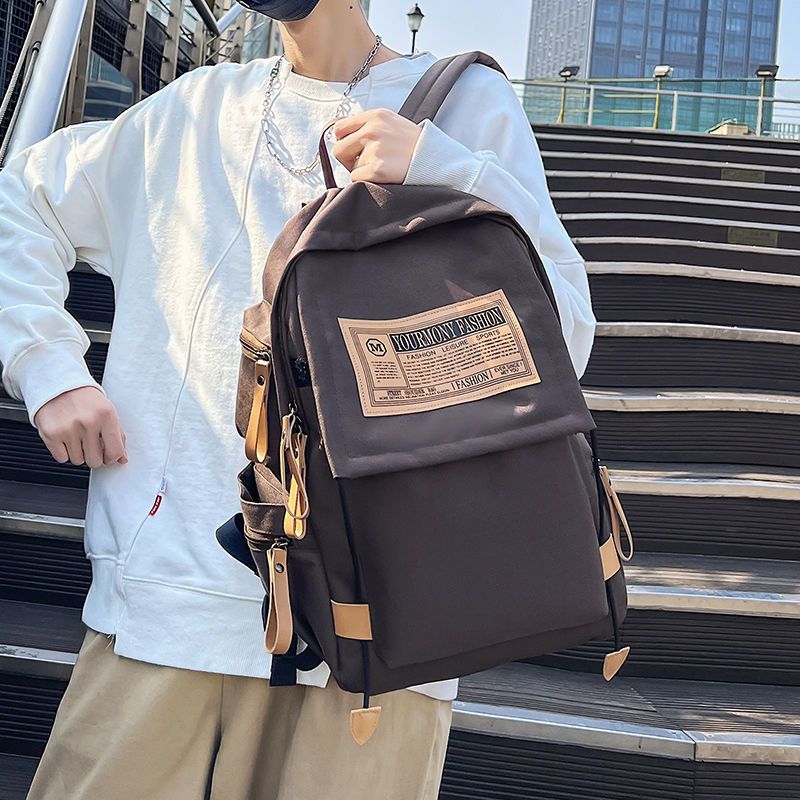书包男时尚潮流双肩包韩版青少年初中男书包高中大学生背包旅行包